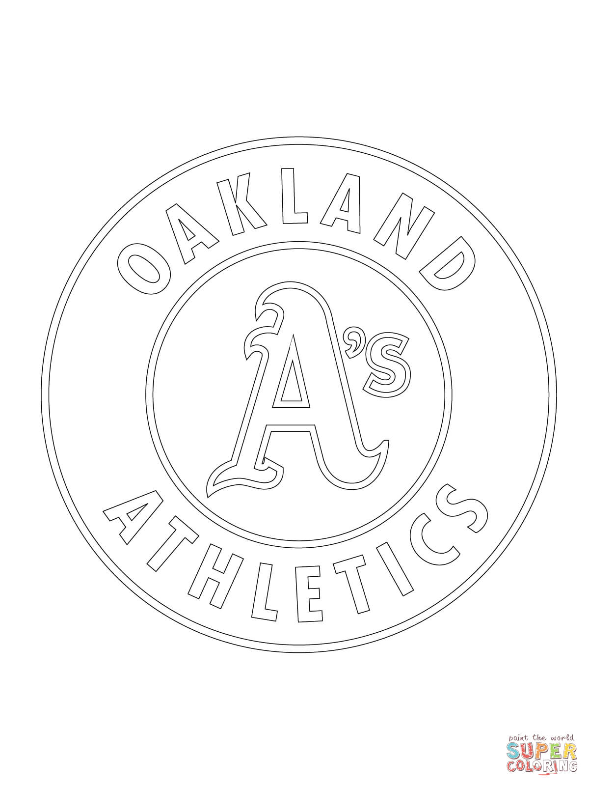 Oakland athletics logo coloring page free printable coloring pages