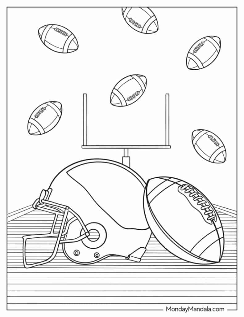 Football coloring pages free pdf printables