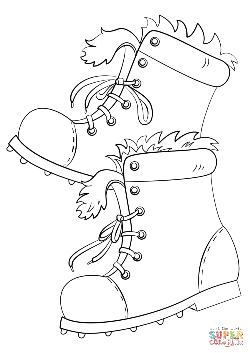 Winter boots coloring page free printable coloring pages