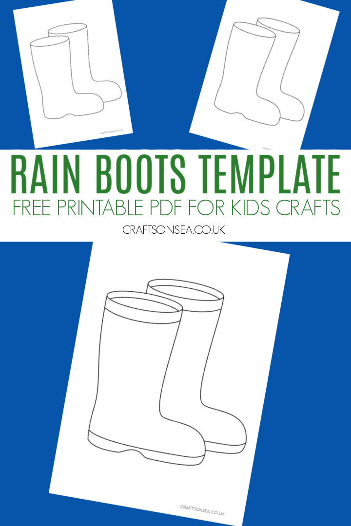 Rain boots template free printable pdf