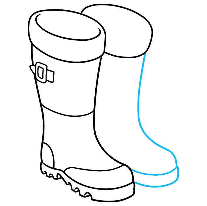 How to draw rubber boots