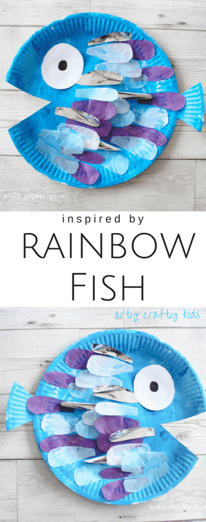 Paper plate rainbow fish craft