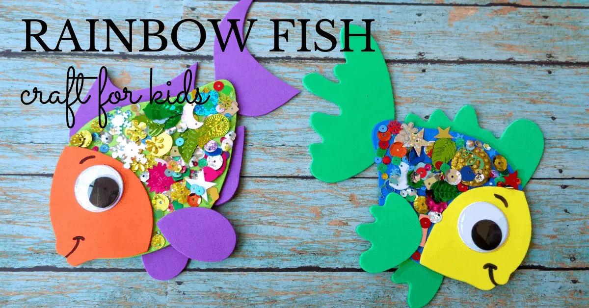 Make a simple rainbow fish craft with free template