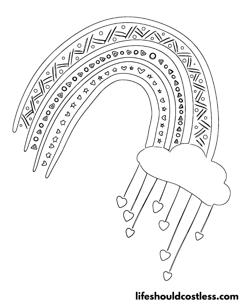 Rainbow coloring pages free printable pdf templates
