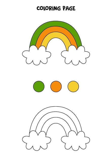 Premium vector coloring page with cute saint patrick rainbow worksheet for children