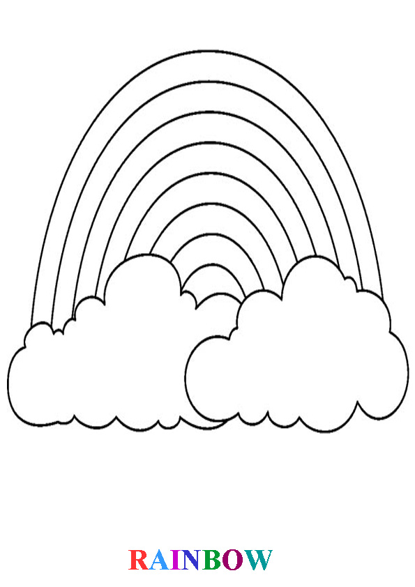 Coloring pages rainbow clouds coloring page