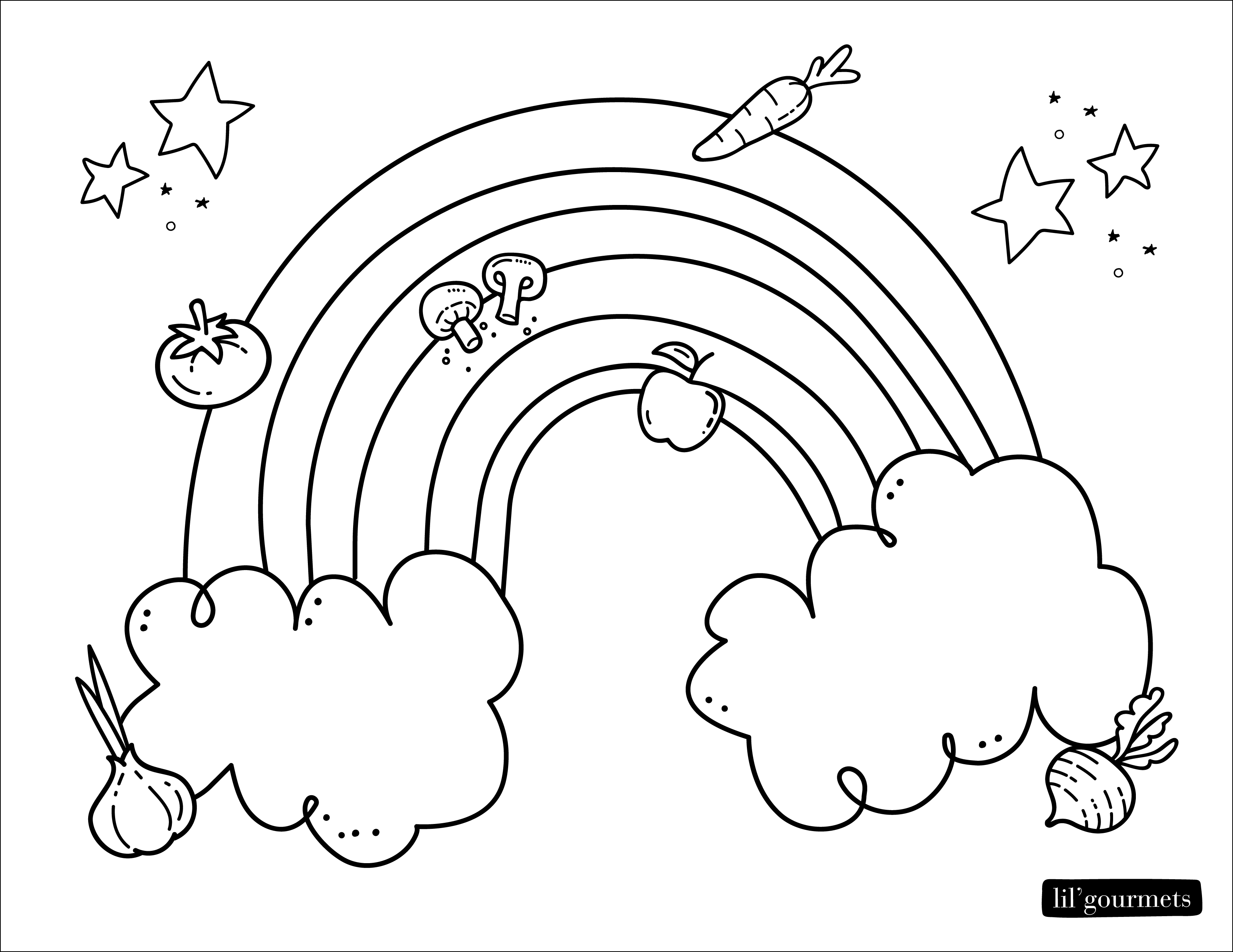 Spark your lilones creativity with this rainbow coloring sheet â lilgourmets
