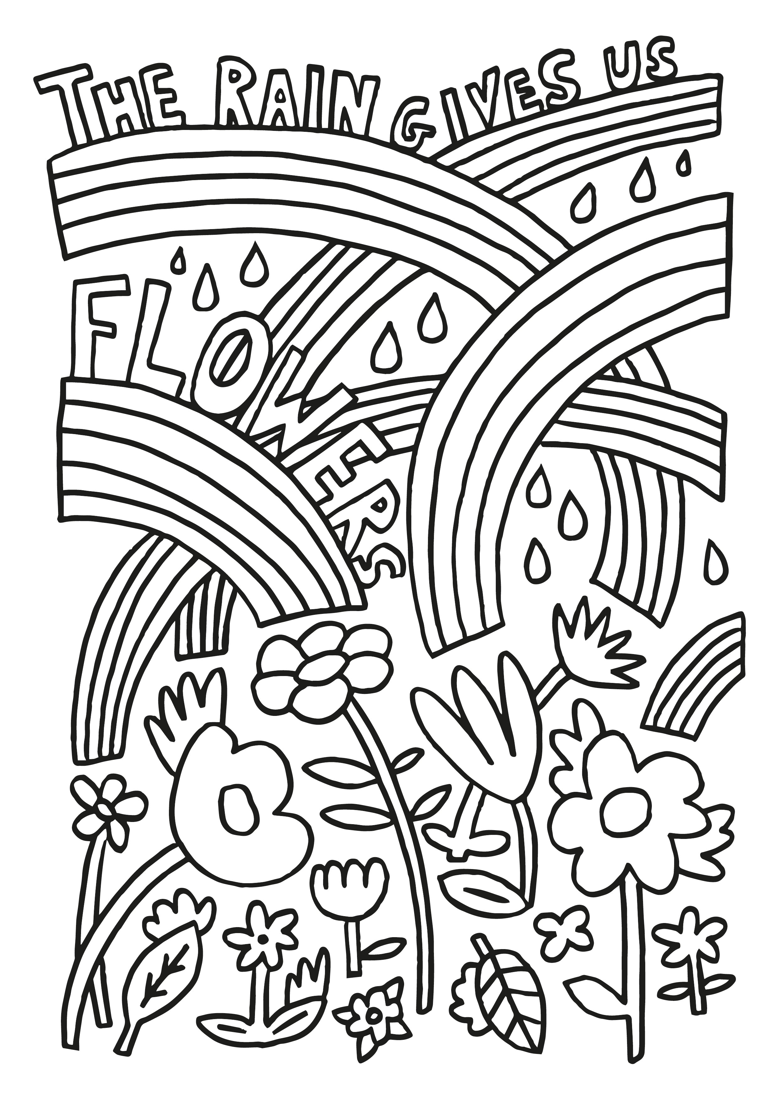 The rain gives us flowers louring printable â kid of the village