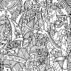 Jungle coloring pages printable for free download