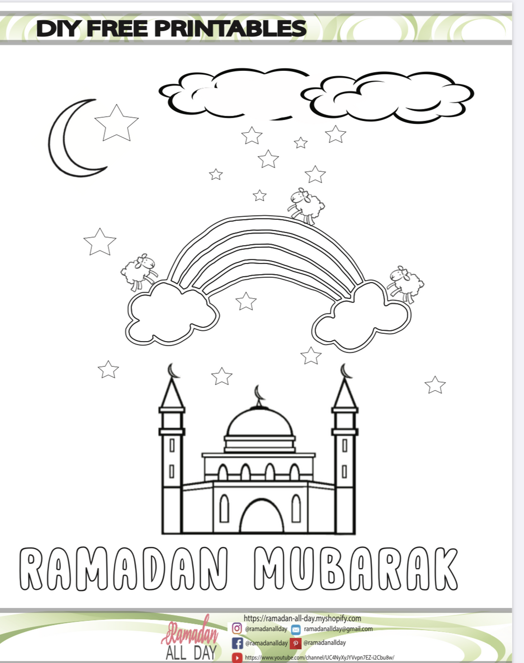 Free rainbow ramadan printable â ramadan all day