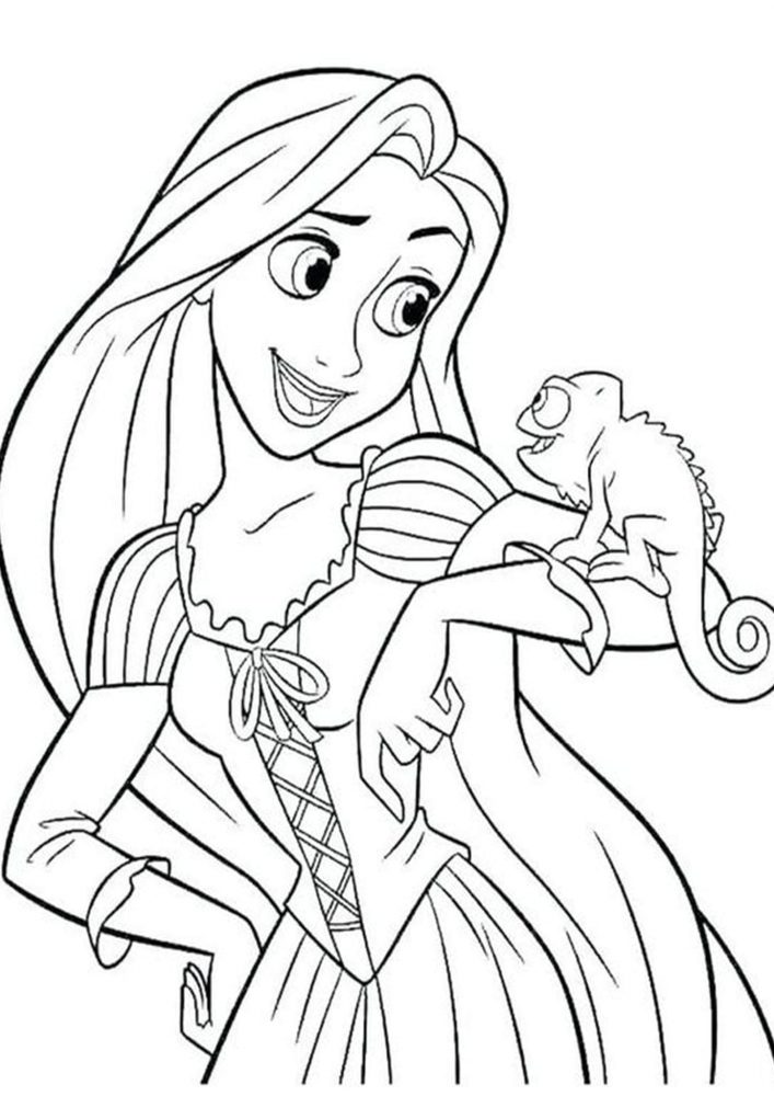 Free easy to print tangled coloring pages
