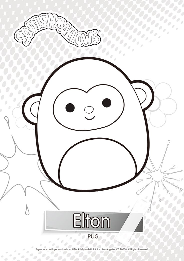 Elton from squishmallows coloring pages