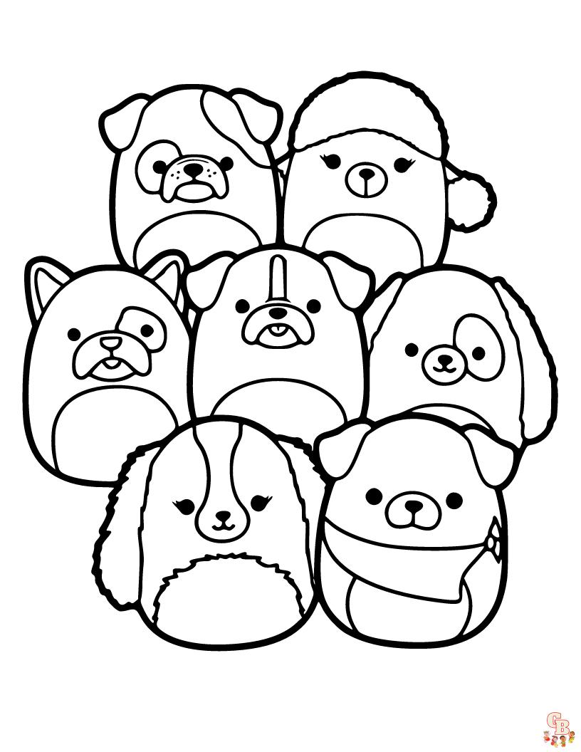 Squishmallows coloring pages for kids free printable sheets