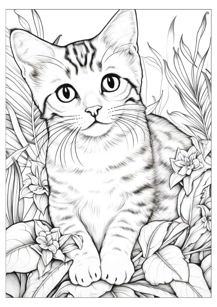 Free cat coloring pages for adults