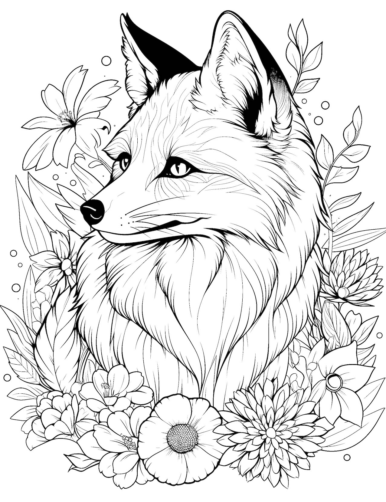 Creative fox coloring pages for kids and adults
