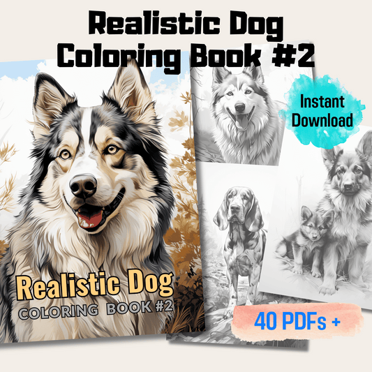 Pages realistic dog grayscale coloring book instant download prin â funny print for you