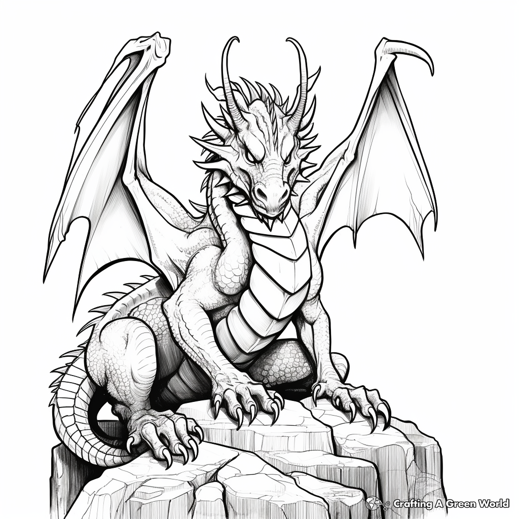 Dragon coloring pages for adults