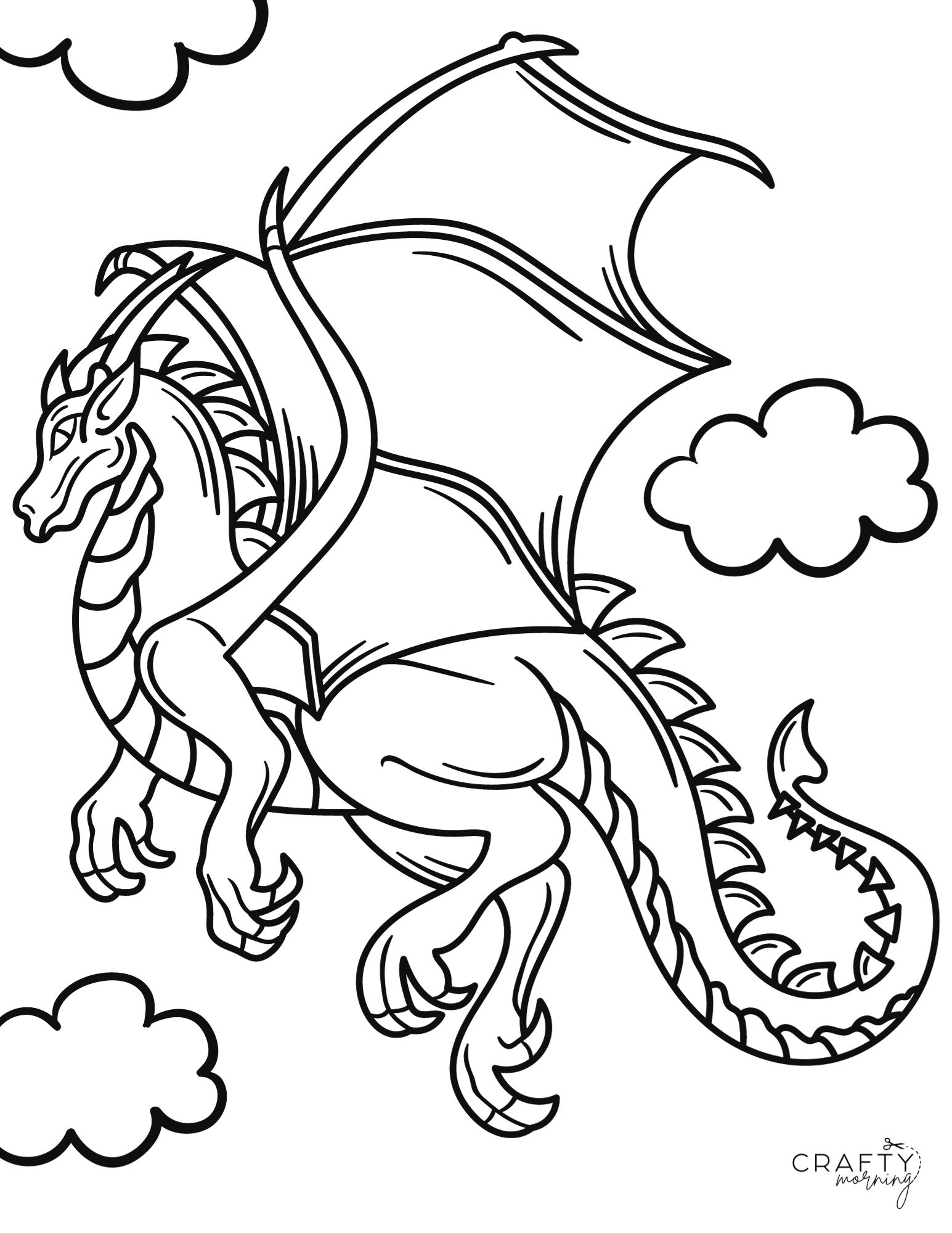 Free printable dragon coloring pages