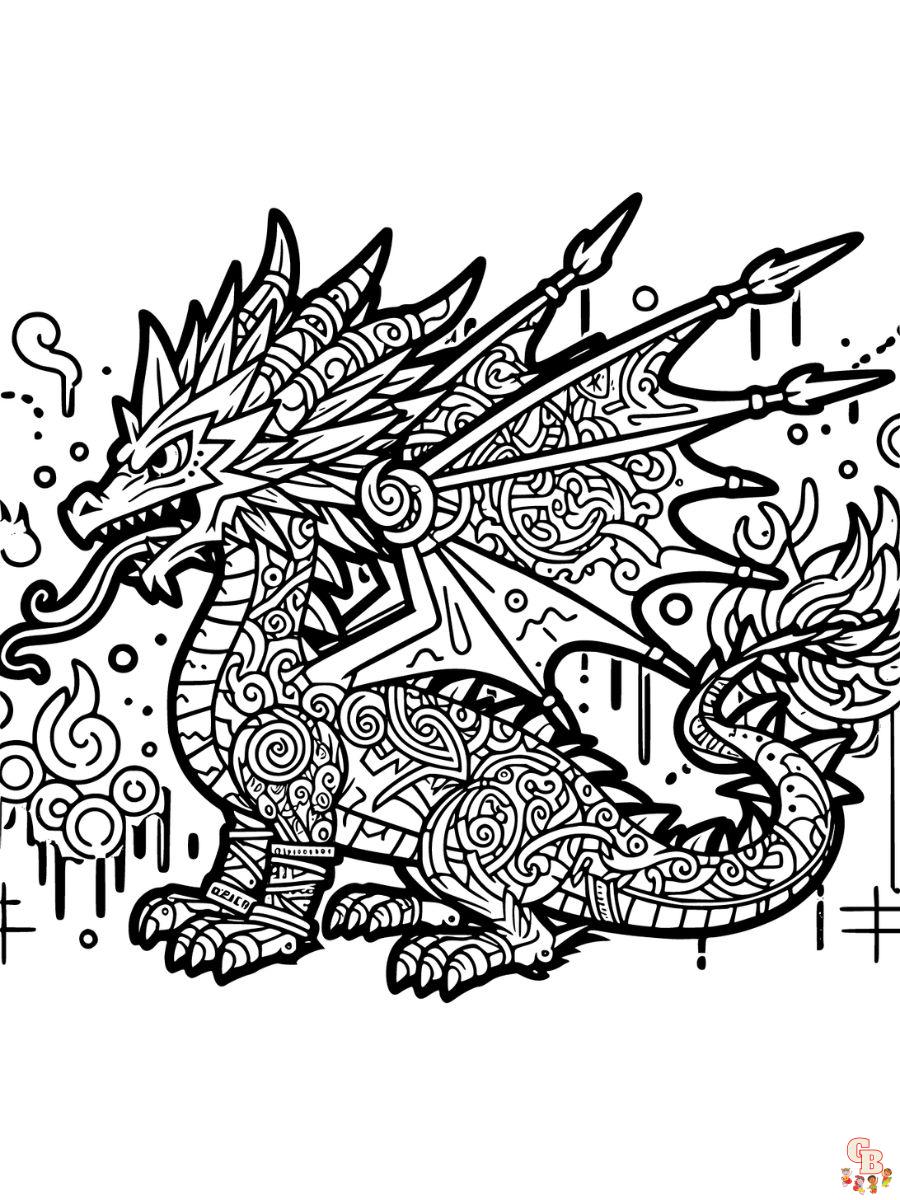 Dragon coloring pages printable and free