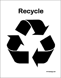 Black and white recycling symbol poster