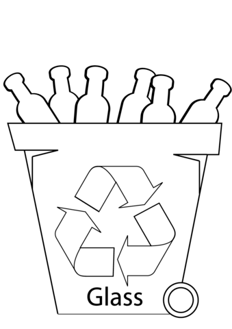 Glass recycling bin coloring page free printable coloring pages