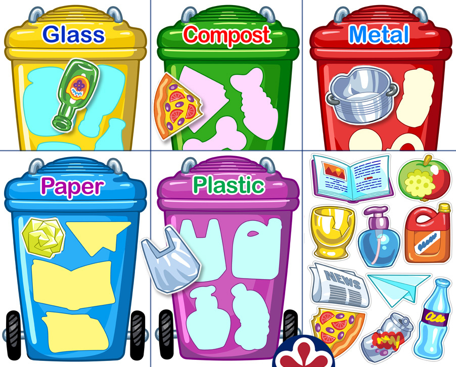 Recycling sorting activity for preschoolers