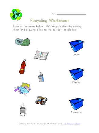 Sort and recycle worksheet all kids network
