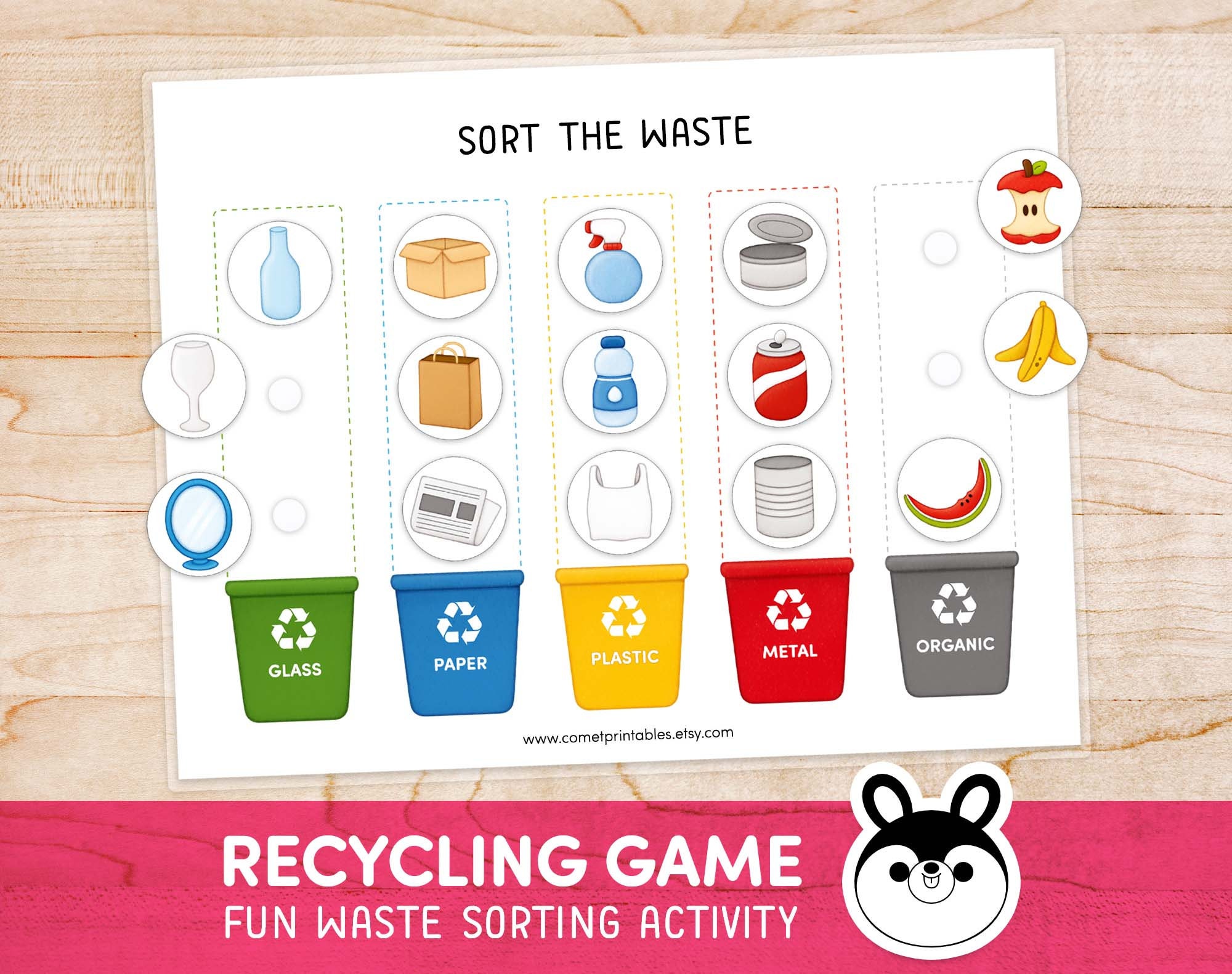 Printable earth day worksheets for kids preschool recycle sheets digital recycling activities waste sorting practice pre