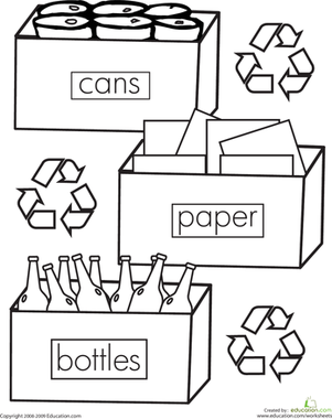 Color the recycling worksheet education recycling color worksheets worksheets