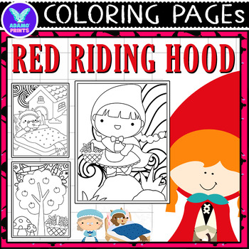 Red riding hood fairy tale coloring pages writing paper activities no prep