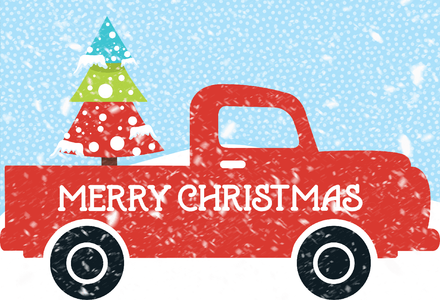 Christmas truck clipart