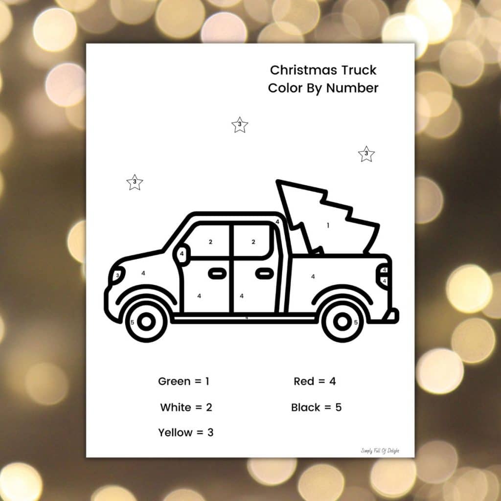 Free christmas color by number printables for kids