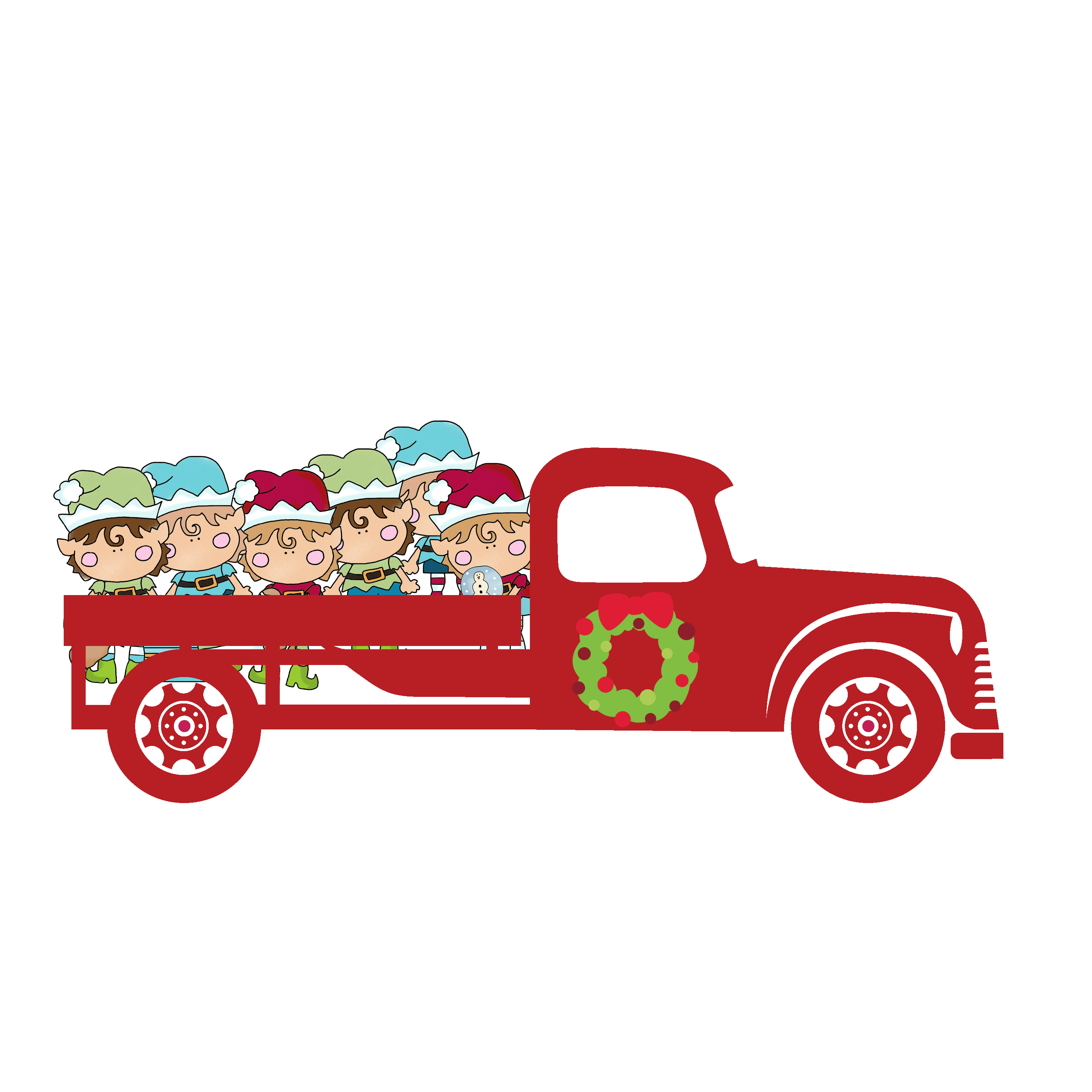 Christmas truck clipart