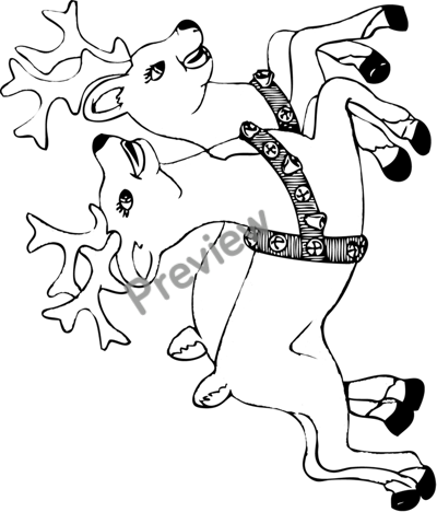 Free printable reindeer coloring page for kids