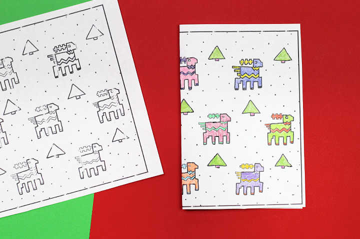 Adorable reindeer pattern coloring page