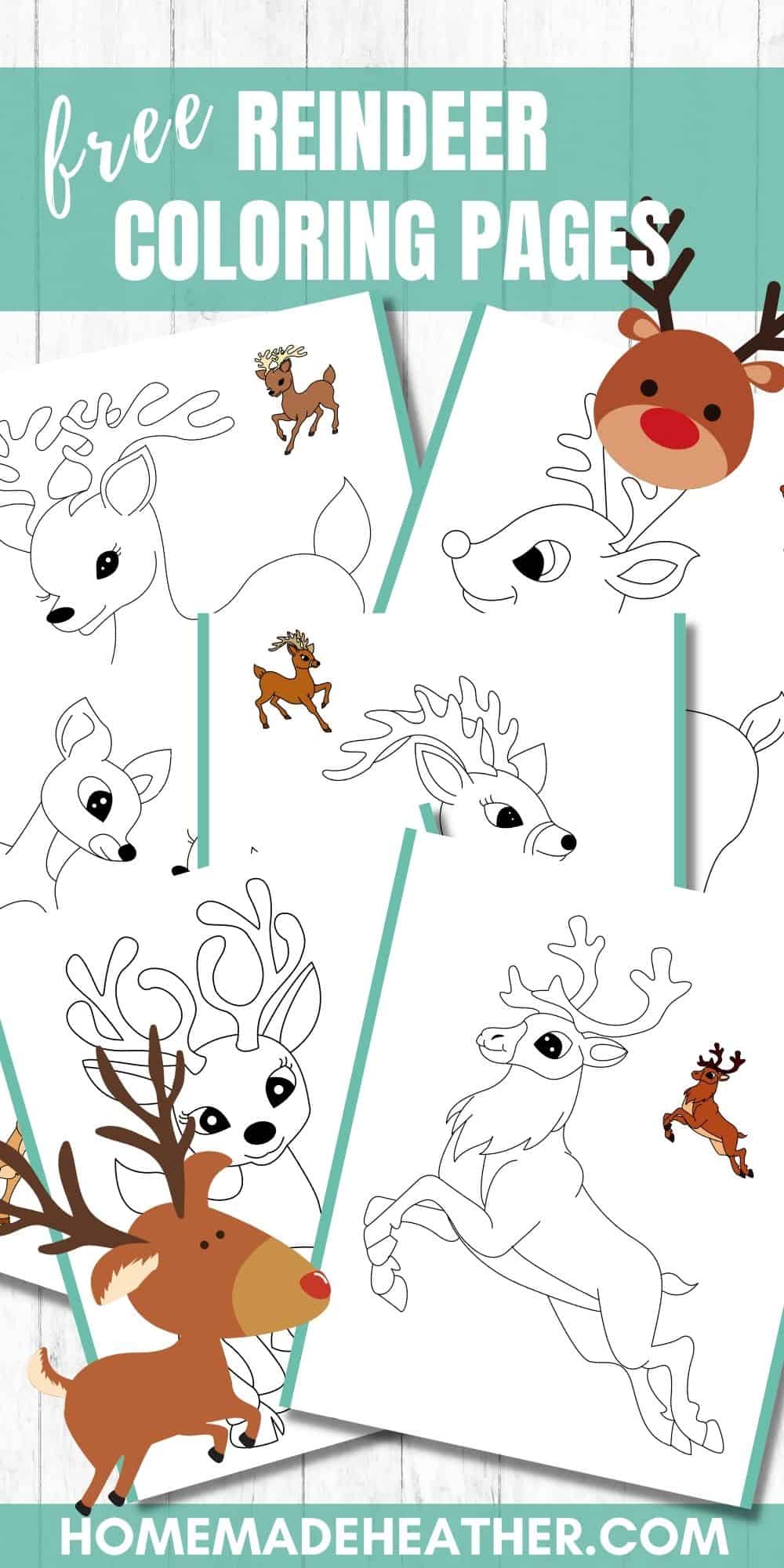 Free printable reindeer coloring pages homemade heather