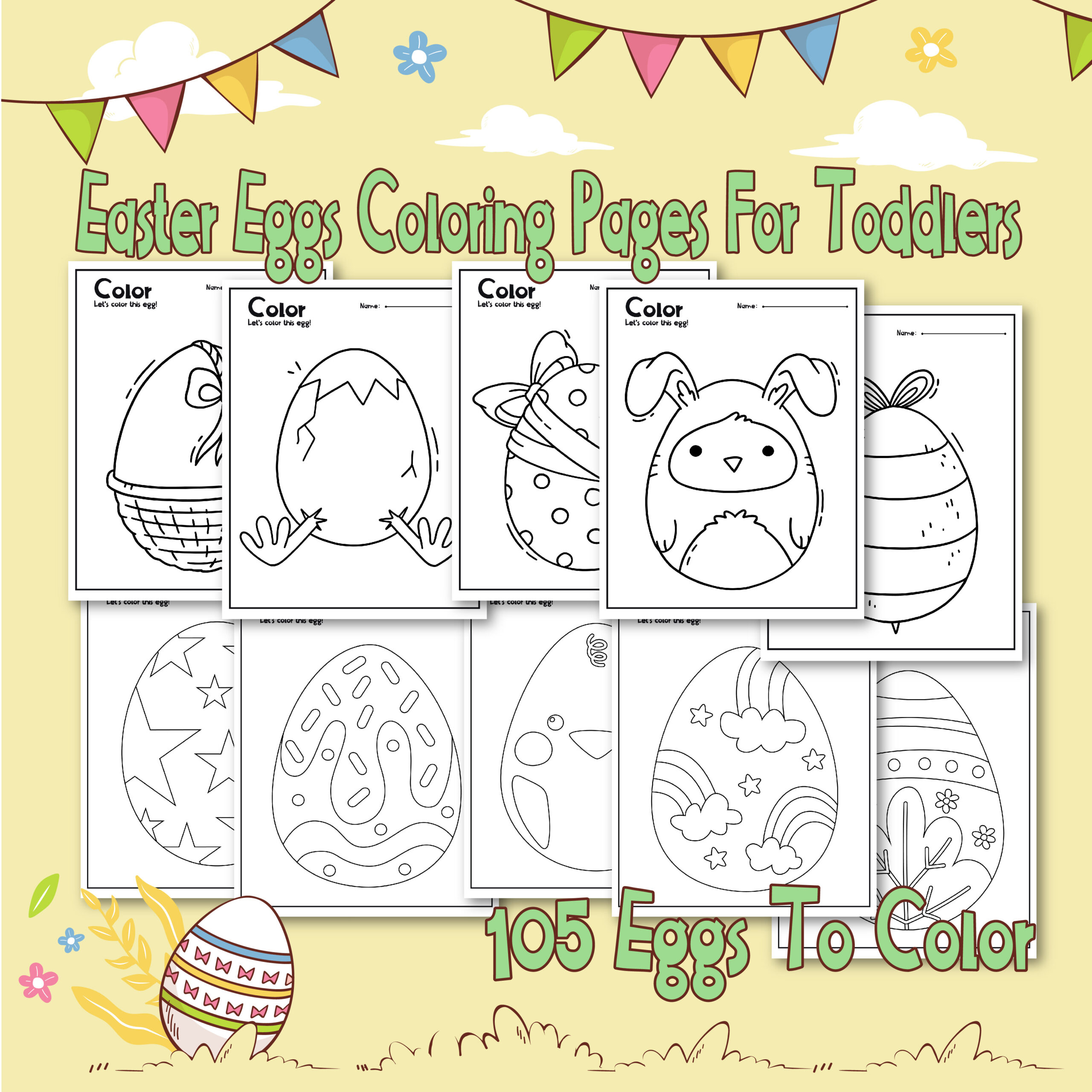 Easter eggs coloring pages made by teachers