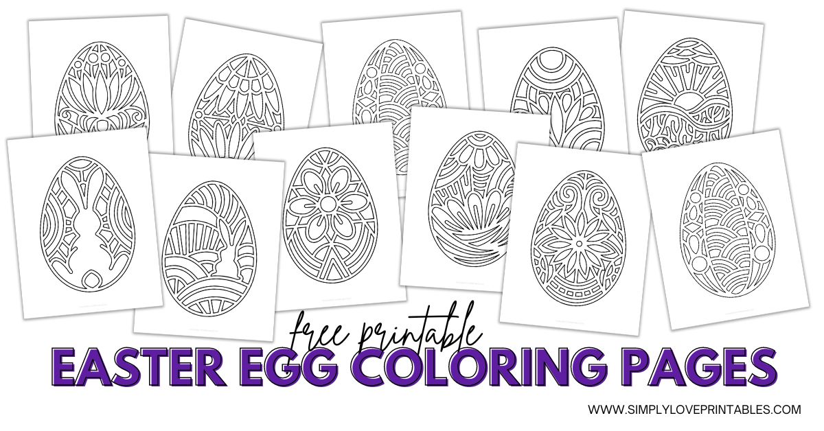 Free printable easter egg coloring pages simply love printables