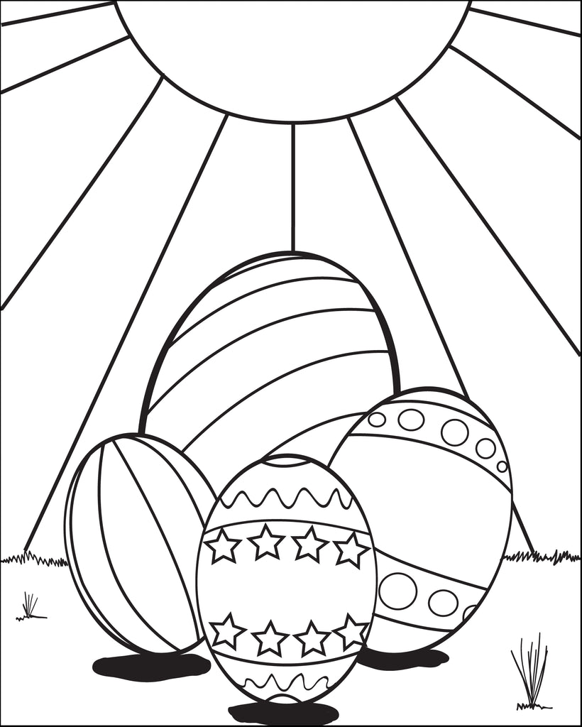 Printable easter eggs coloring page for kids â