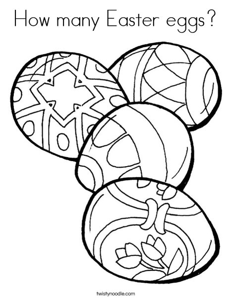 How many easter eggs coloring page