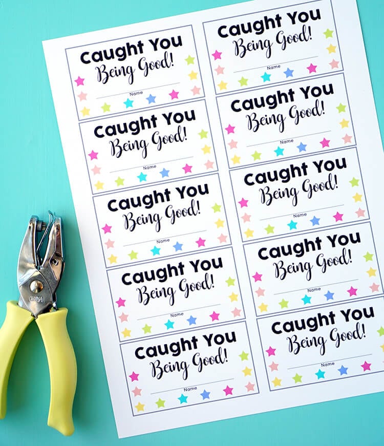 Caught you being good punch cards