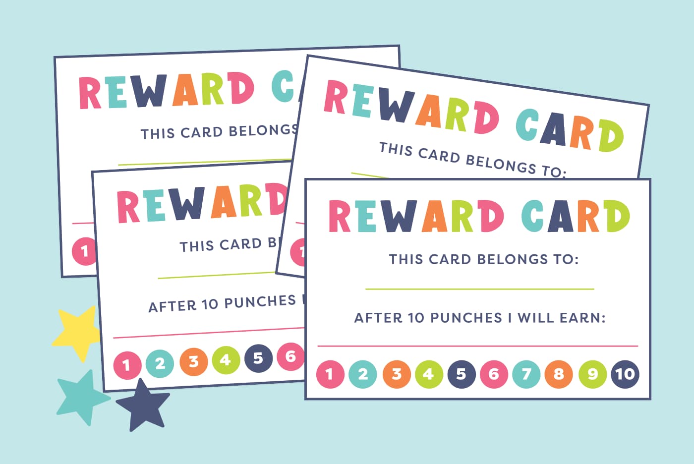 Free printable reward punch cards for kids