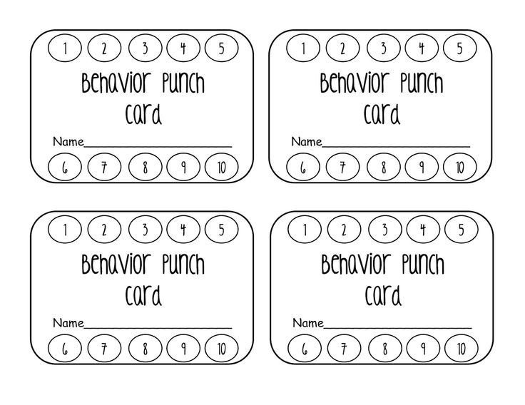 Classroom freebies behavior punch card behavior punch cards classroom freebies punch cards