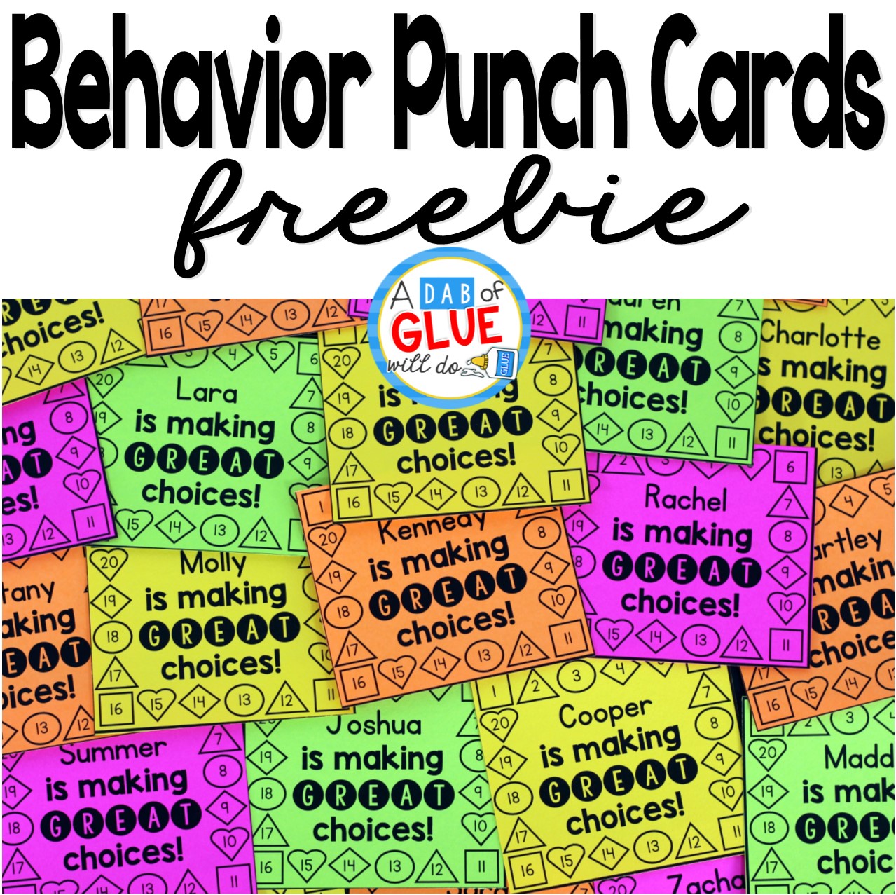 Behavior punch cards for classroom management