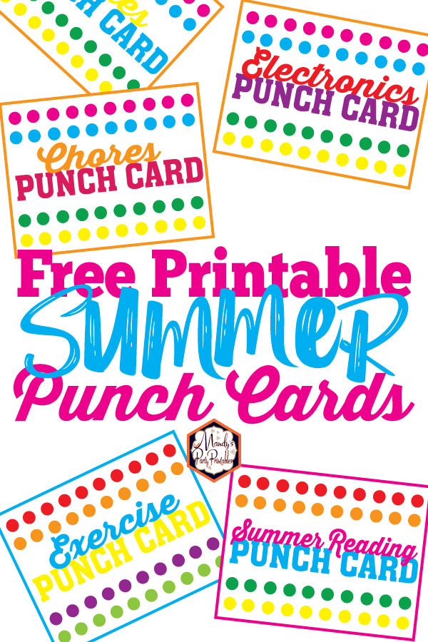 Free printable summer punch cards