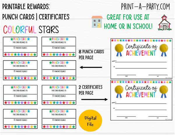 Classroom punch cards and certificates to reward behavior printable classroom behavior potty training â printaparty