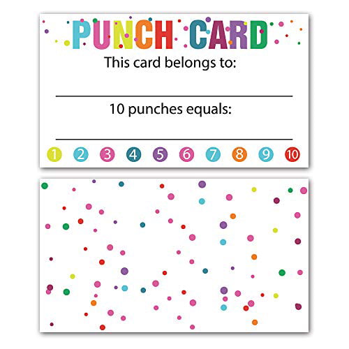 Punch cards pack of incentive loyalty reward card student awards loyalty cards for classroom business kids behavior students teachers x
