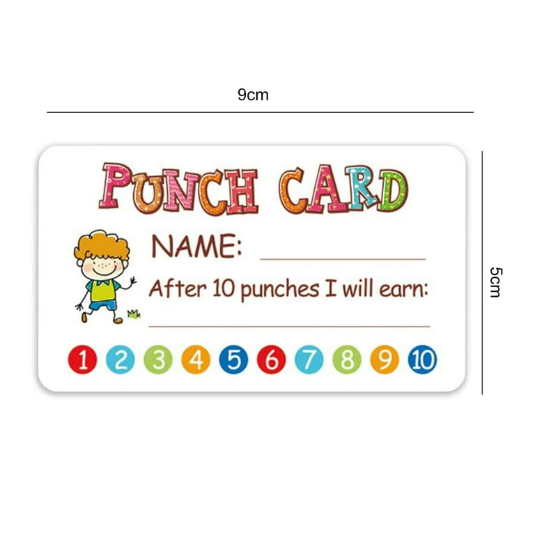 Pcs reward punch cards motivational innovative design supportive multi