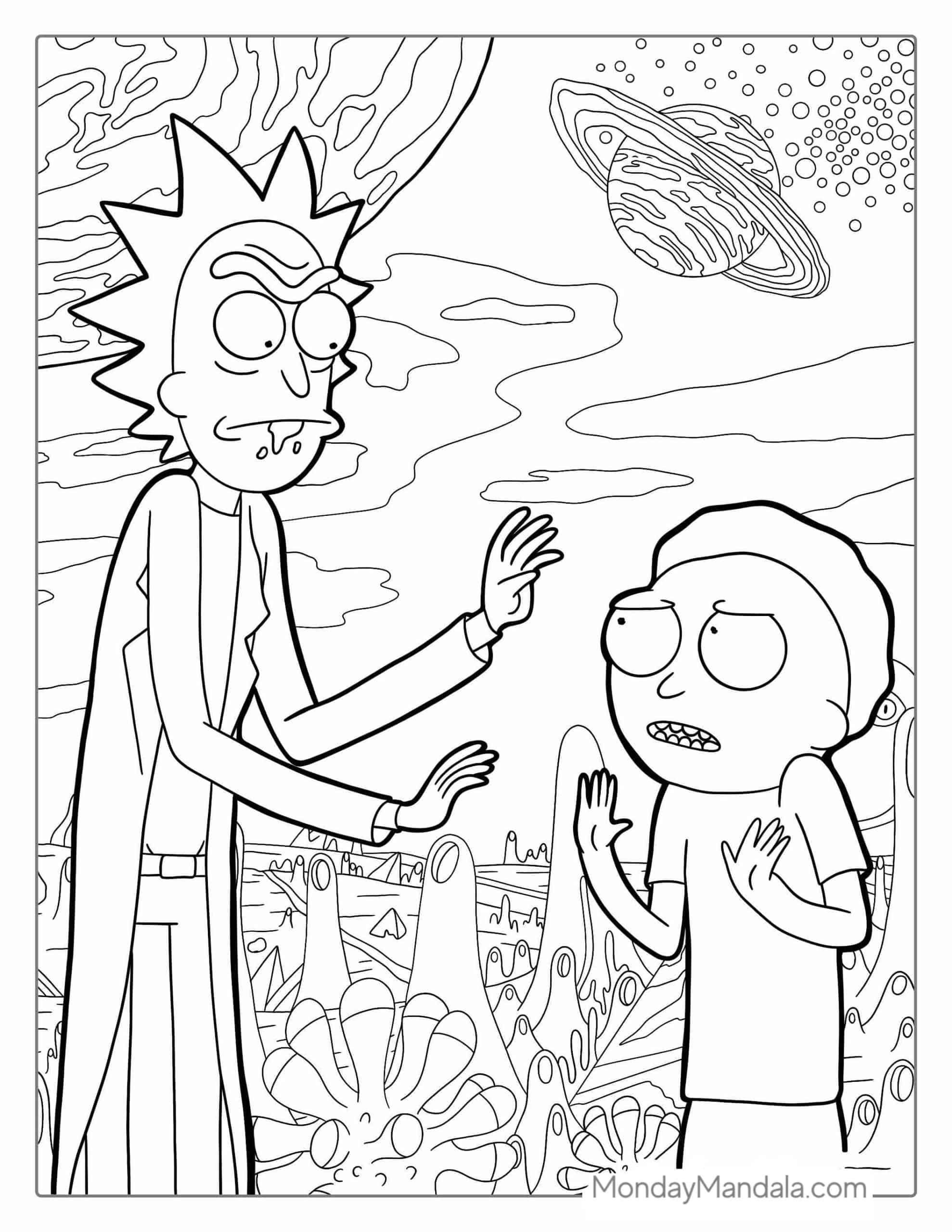 Rick and morty coloring pages free pdf printables mandala coloring pages coloring pages rick and morty