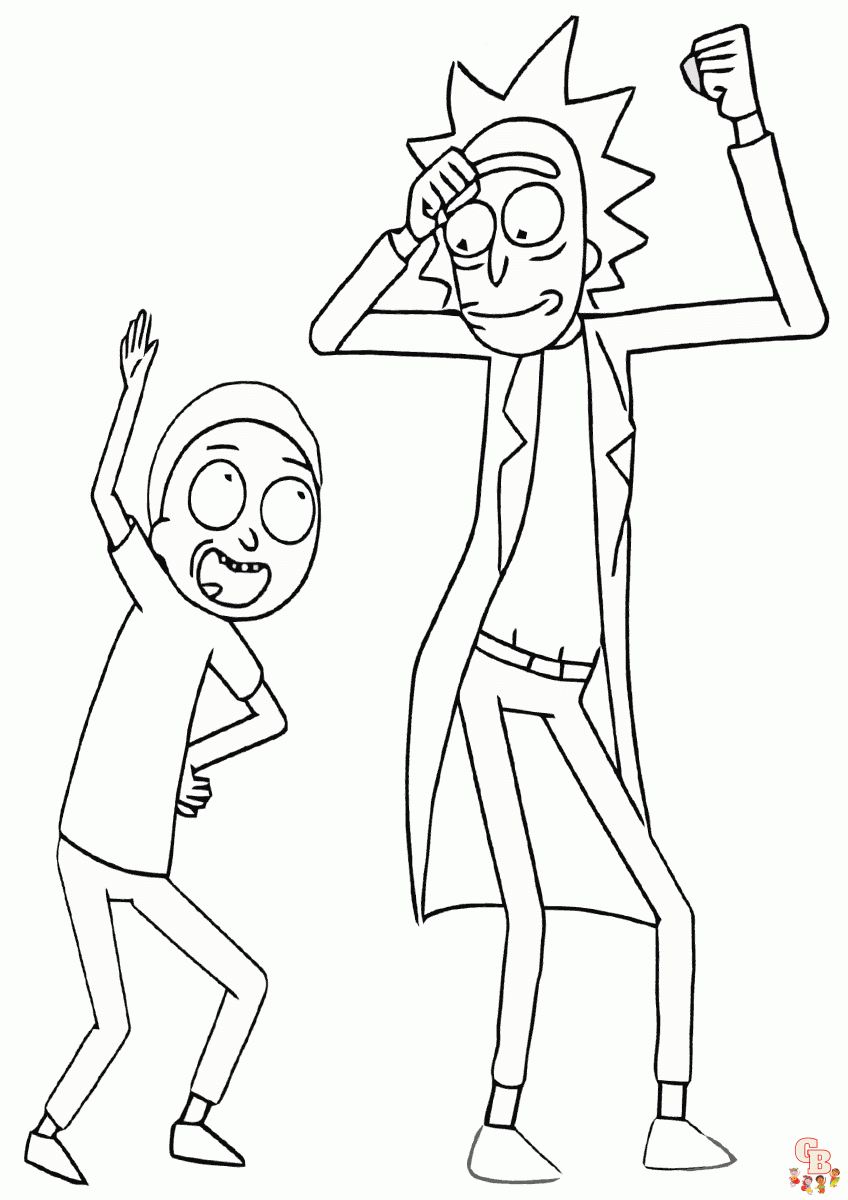 Printable rick and morty coloring pages free for kids and adults